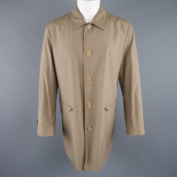 ALLEGRI 40 Dark Khaki Light Weight Wool Blend Car Coat - Picture 1 of 8